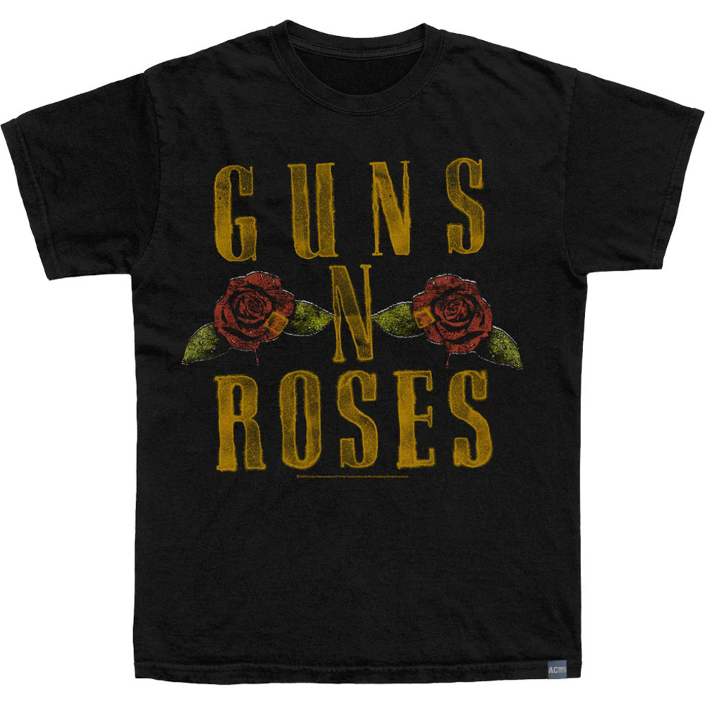 Made In Usa Logo And Roses Guns N Roses Tshirt